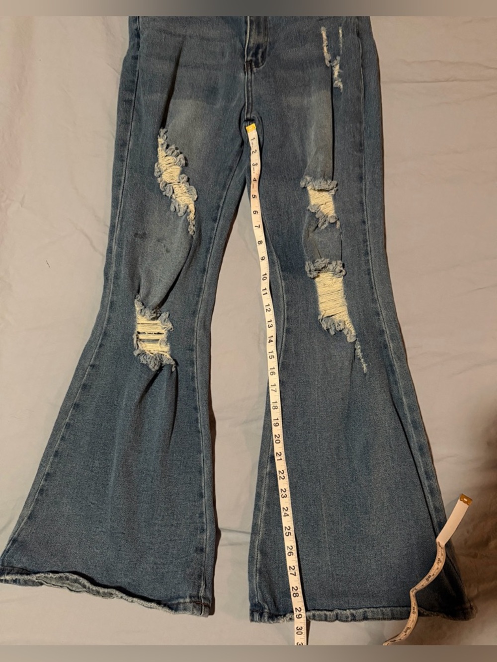 Almost Famous Distressed Flare Jeans - Size 11 - Picture 4 of 8